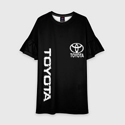 Платье клеш для девочки Toyota logo white steel, цвет: 3D-принт