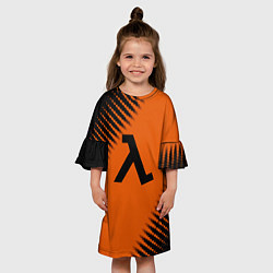 Платье клеш для девочки Half life orange box, цвет: 3D-принт — фото 2