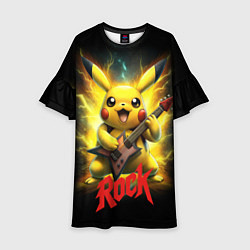 Детское платье Пикачу рок звезда с электрогитарой