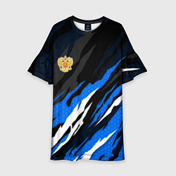 Детское платье Герб России - blue sport