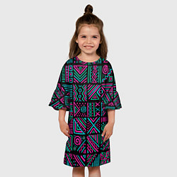 Платье клеш для девочки Африканский узорчатый орнамент, цвет: 3D-принт — фото 2