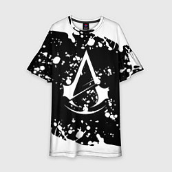 Платье клеш для девочки Assassins Creed logo краски, цвет: 3D-принт