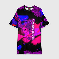 Платье клеш для девочки Samurai ретровейв, цвет: 3D-принт