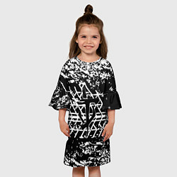 Платье клеш для девочки Doom знак шины, цвет: 3D-принт — фото 2