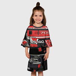 Платье клеш для девочки СS deagle aggressor, цвет: 3D-принт — фото 2