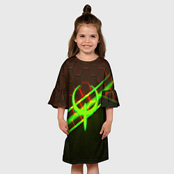 Платье клеш для девочки Квейк броня палача, цвет: 3D-принт — фото 2