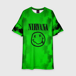 Платье клеш для девочки Nirvana x Billie, цвет: 3D-принт