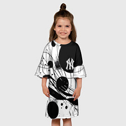 Платье клеш для девочки New York Yankees baseball team - abstraction, цвет: 3D-принт — фото 2