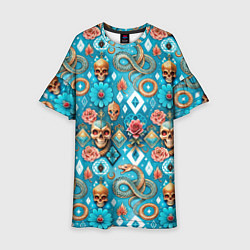 Детское платье Паттерн змеи и черепа