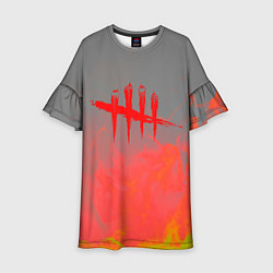 Платье клеш для девочки Dead by Daylight logo fire, цвет: 3D-принт