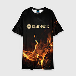 Детское платье Deadlock logo на фоне огня
