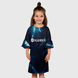 Платье клеш для девочки Deadlock logo синие молнии, цвет: 3D-принт — фото 2