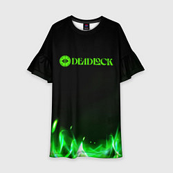 Детское платье Deadlock logo зеленый огонь