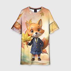 Детское платье Осенняя лисичка в школьной форме