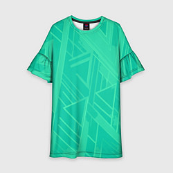 Детское платье Мятный зелёный однотонный геометричный