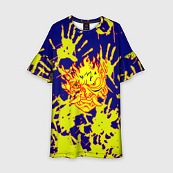 Платье клеш для девочки Cyberpunk 2077 hands, цвет: 3D-принт