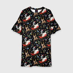 Детское платье Рик и Морти сани с оленем - Christmas