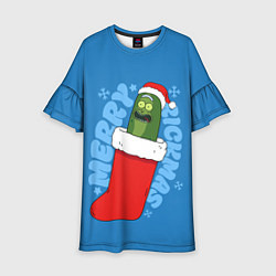 Детское платье Новогодний Рик огурчик - Merry Rickmas