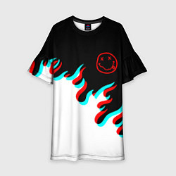 Детское платье Нирвана глитч огонь