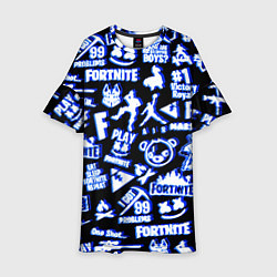Детское платье Fortnite neon game steel
