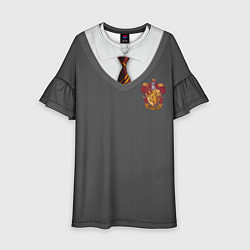 Платье клеш для девочки Форма Гриффиндора, цвет: 3D-принт