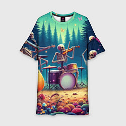 Детское платье Группа скелетов даёт концерт под грибами