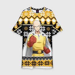 Платье клеш для девочки One-Punch Man sweater, цвет: 3D-принт