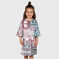 Платье клеш для девочки Паттерн газеты - Гарри Поттер Сириус Блэк и Люциус, цвет: 3D-принт — фото 2