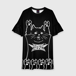 Платье клеш для девочки Babymetal - кот рок, цвет: 3D-принт