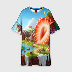 Детское платье Клубничная планета - нейроарт фантазия