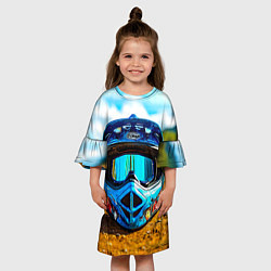 Платье клеш для девочки BMX шлем, цвет: 3D-принт — фото 2