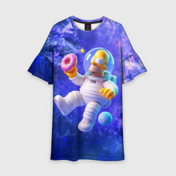 Платье клеш для девочки Homer Simpson is a brave astronaut, цвет: 3D-принт