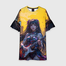 Детское платье Аниме девушка с электрогитарой