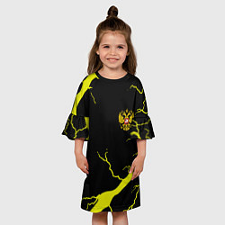 Платье клеш для девочки Россия шторм герб, цвет: 3D-принт — фото 2