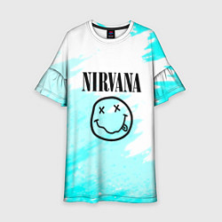 Платье клеш для девочки Nirvana rock music color, цвет: 3D-принт