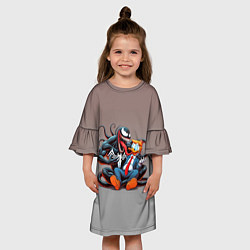 Платье клеш для девочки Venom and Duck-Donald - ai art fantasy, цвет: 3D-принт — фото 2