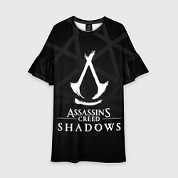 Платье клеш для девочки Assassins creed shadows - монохромный, цвет: 3D-принт