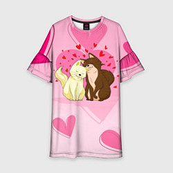 Платье клеш для девочки Любовь мурчащая, цвет: 3D-принт