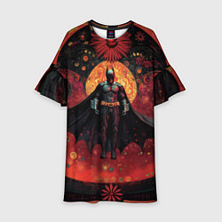 Платье клеш для девочки Бэтмен психоделика, цвет: 3D-принт