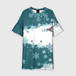 Платье клеш для девочки Сноуборд это жизнь, цвет: 3D-принт