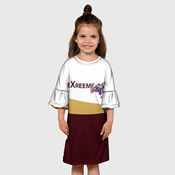 Платье клеш для девочки Экстрим сноуборд, цвет: 3D-принт — фото 2