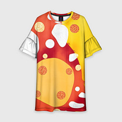 Платье клеш для девочки Теплая африканская абстракция, цвет: 3D-принт