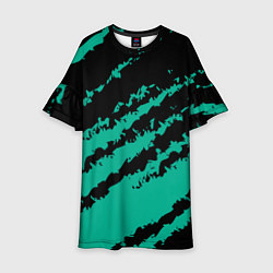 Детское платье The color is black and turquoise