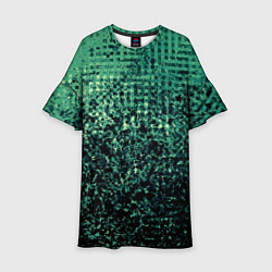 Детское платье Чёрно-зелёный абстракция с пятнами