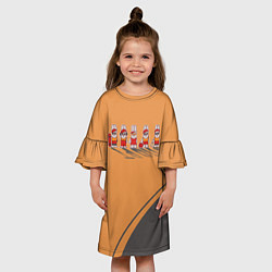 Платье клеш для девочки Пять спортивных кроликов, цвет: 3D-принт — фото 2
