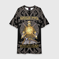 Платье клеш для девочки Боевая Русь русский богатырь, цвет: 3D-принт