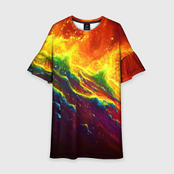 Детское платье Абстрактные волны с огнем