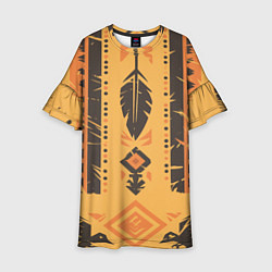 Платье клеш для девочки Прикид индейца, цвет: 3D-принт
