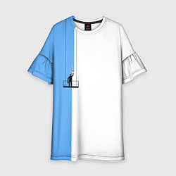 Платье клеш для девочки Моляр красит стену, цвет: 3D-принт