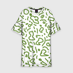 Платье клеш для девочки Закорючки, цвет: 3D-принт